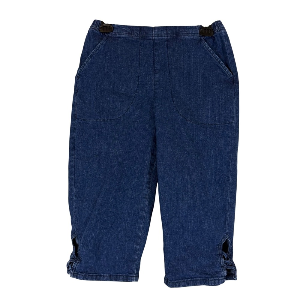 Croft & Barrow Capri Jeans Womens S Blue Medium Wash Mid Rise Stretch Denim
